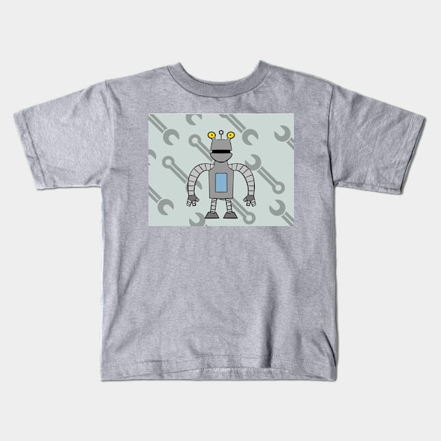 June Wrench Robot Kids T-Shirt by Soundtrack Alley